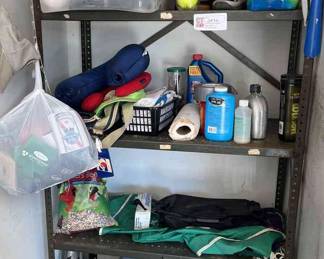 Metal Shelves and Content Sporting Goods