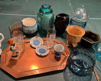 Copper Tray Vintage Jars, Pottery, and More