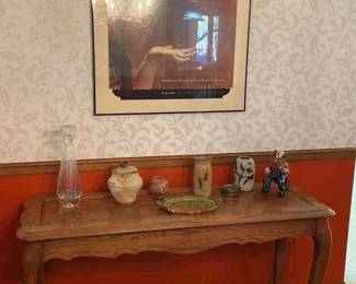 Console Table, Picture, and Decor