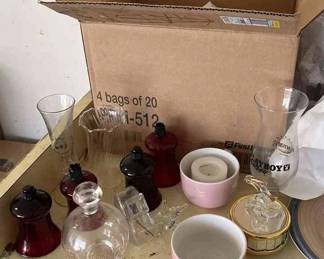 Box Of Assorted Glassware