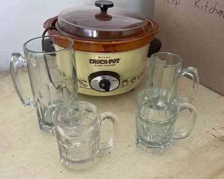 Have Some Frosty Mugs and a Hot Vintage Crock Pot