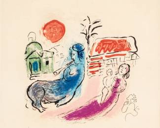 Marc Chagall (French/Russian, 1887-1985) Lithograph in Colors on Paper, "Maternite Au Centaure", H 11" W 9"