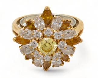 Van Cleef & Arpels (French) Ladies Diamond And 18kt Yellow Gold Ring, 6g Size: 6.5