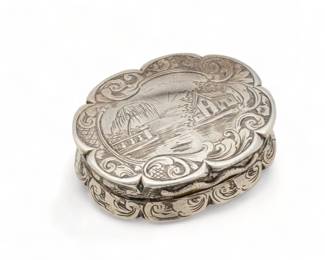 Birmingham Sterling Silver Vinaigrette, Maker ES. 1845, W 1.5" 19g