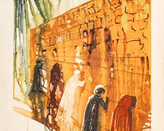 Salvador Dali (Spanish, 1904-1989) Lithograph in Colors with Embossing on Paper, "Wailing Wall", H 30" W 22"