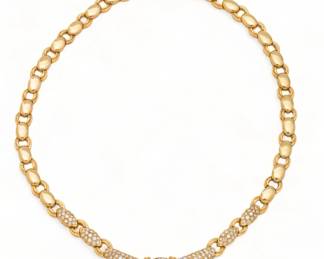 14K Gold Necklace, Diamond Melee L 16" 47g