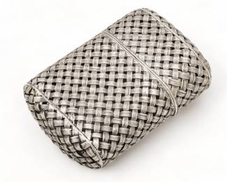 Eastern European Sterling Silver Woven Cigarette Case, 1859, 3.89t oz