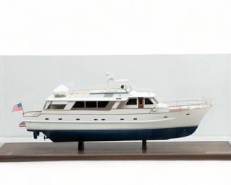 1:25 Scale Model Yacht, 1977, "Deltique", H 15" W 9" L 35" by H. Nissley