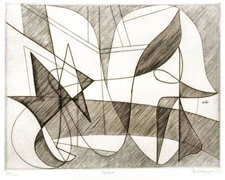Stanley William Hayter (British, 1901-1988) Engraving on Paper, 1933-46, "Nine Engravings", H 16.25" W 13.125"