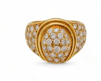 18k Gold And Diamond Ring Size 5 6.7g