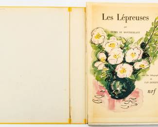 Henry De Montherlant (French, 1895-1972) Lithographs in Colors on Rives BFK Paper, 1947, "Les Lépreuses", H 13.125" W 10.125"