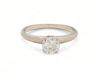 68 Ct Brilliant Cut Diamond I1, G And 14K White Gold Ring, Size 6 2.1g