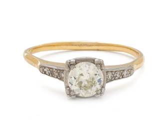 Diamond Ring, .0.79 Ct. European Cut, VS2 - SI1, K Color, Size 10