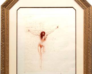 Salvador Dali (Spanish, 1904-1989) Etching in Sanguine on Japon Paper, 1964, Christ, H 20.75" W 16"
