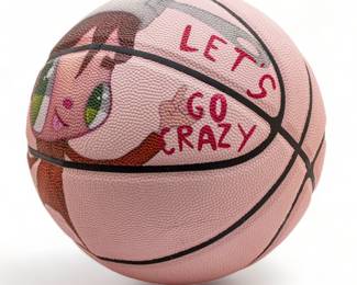 Mira Mikati X Javier Calleja Printed Basketball Pink 2023, Let's Go Crazy, Dia. 9.4"