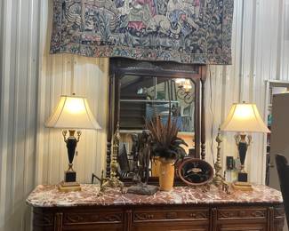 Louis XV Marble Top Sideboard     SOLD