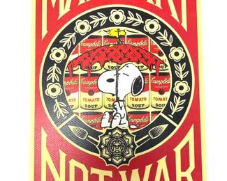 DEATH NYC Digital Print Snoopy Make Art Not War , Signed, Dated Stamped
