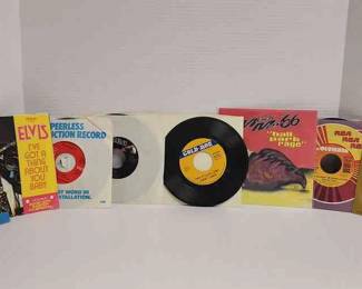 Eight 45 Records Elvis Presley, Billy Joel, Harry James, Paul McCartney Michael Jackson,  More