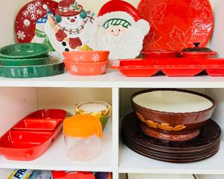 Christmas serving plates, party dip platters