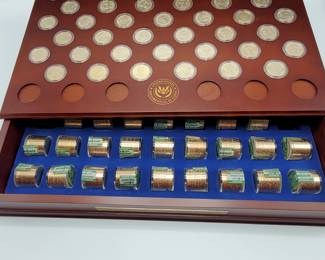 508 Presidential Dollars--39 in Wood Display Capsules and 39 Rolls of 12 Each--Uncirculated
