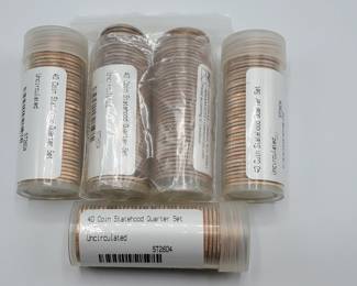 5 Rolls Uncirculated State Quarters--200 coins
