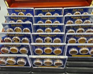 51 Presidential Dollars in Wood Display Case--Uncirculated
