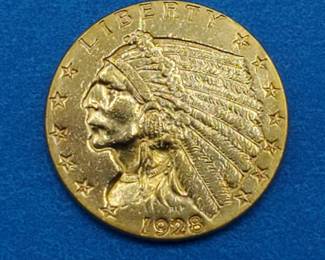 1928 Indian $2.50 Gold Coin. Beautiful coin in a higher grade!

