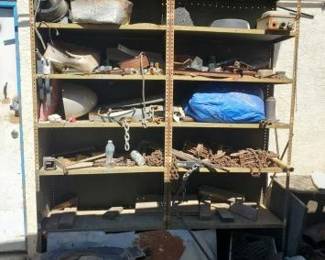 #1110 • Double Metal Rack with Chains, Chain Hoist, Weight Distribution Bars,
