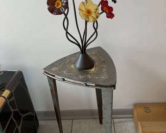 Metallic Pedestal Table 