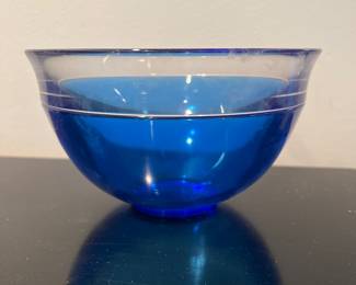 Orrefors Sweden Blue Saturn Bowl