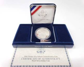 #843 • 2004 Thomas Alva Edison Commemorative Silver Dollar
