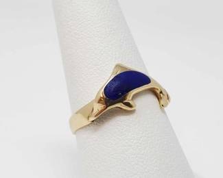 #677 • 14k Gold Dolphin Ring, 3.1g
