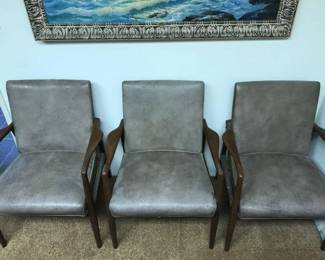 #2516 • Three Gold Desk & Safe Co. Chairs
