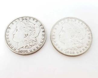 #198 • 2 1900 Morgan Silver Dollars
