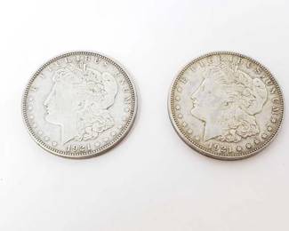 #210 • 2 1921-D Morgan Silver Dollars
