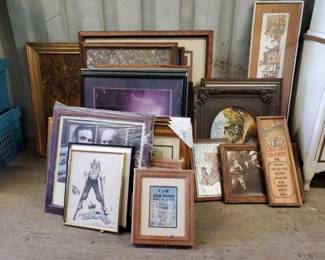 #8000 • 8 Picture Frames, 21 Pieces Of Framed Artwork
