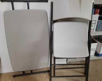 #11028 • Lifetime Folding Chairs and Table
