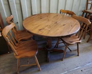 #8500 • Wooden Table With 4 Wooden Chairs
