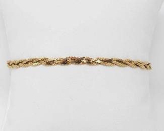 #682 • 14k Gold Braided Bracelet, 3.2g
