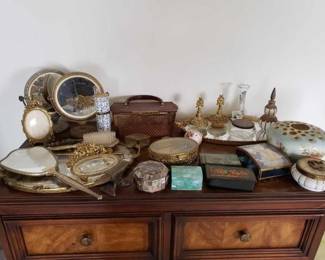 #2230 • Vintage Perfume Bottles, Jewerly Boxes, Mirrors, and More
