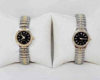 #755 • 2 Sergio Valente Diamond Quartz Watches
