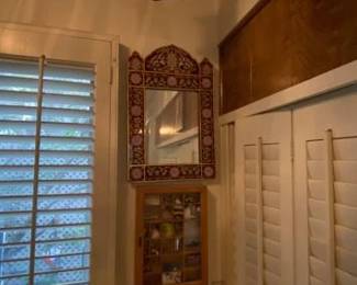 #10586 • Framed Mirror, Display Cabinet, Stained Glass Decor and More
