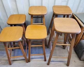 #8502 • 6 Wooden Stools
