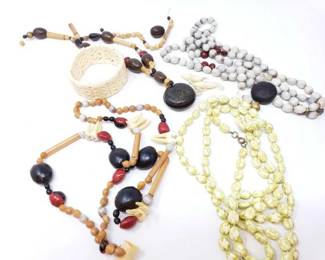 #421 • Assorted Beaded Necklaces, Tooth Necklaces, Bracelet

