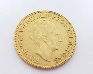 #507 • 10 Gulden Wilhelmina 1926 .900 Gold Coin, 6.7g
