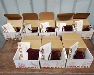 #8003 • 8 Pieces Of The Berlin Wall With Declaration Of Authenticity and Orgin
