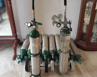 #2934 • Oxygen Bottles and 2 Bottle Carts
