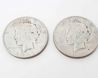#230 • 2 1923-S Silver Peace Dollars
