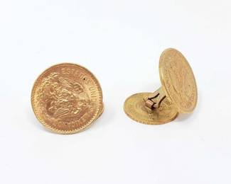 #524 • Cufflinks With .900 Gold Coins, 13.5g
