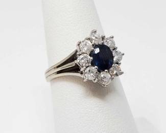 #655 • 14k Sapphire and Diamond Ring, 4.5g
